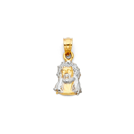 14K Two-Tone Gold Holy Face of Jesus Pendant on white background - Italian Fashions