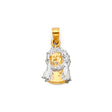 14K Two-Tone Gold Jesus Christ Head Pendant