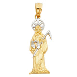 14K Two-Tone Gold Santa Muerte Pendant, small — Italian Fashions