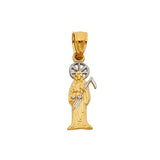 14K Two-Tone Gold Santa Muerte Pendant, extra small — Italian Fashions