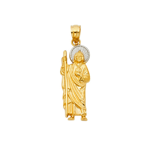 14K Two-Tone Gold St. Jude Thaddeus Pendant, 30mm — Italian Fashions