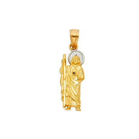 14K Two-Tone Gold St. Jude Thaddeus Pendant, 25mm — Italian Fashions