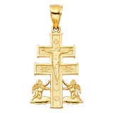 14K Gold Caravaca Cross Pendant