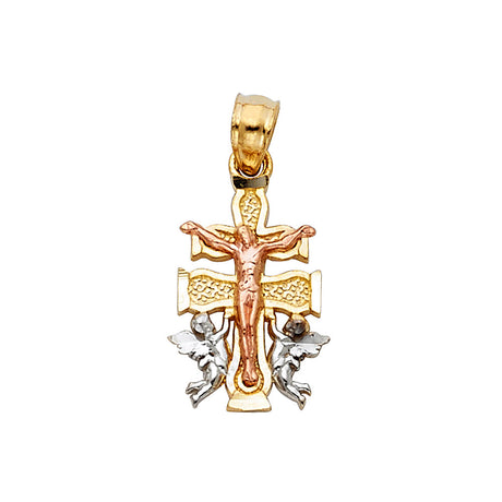 14K Gold Caravaca Cross Pendant