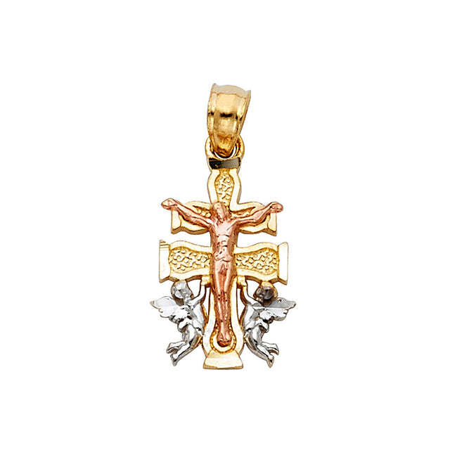 14K Gold Caravaca Cross Pendant