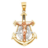 14K Gold Mariner Cross Pendant