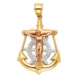 14K Gold Mariner Cross Pendant