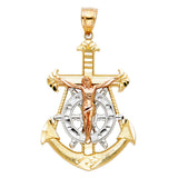 14K Gold Mariner Cross Pendant