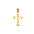 14K Yellow Gold Budded Cross Pendant