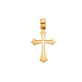 14K Yellow Gold Budded Cross Pendant