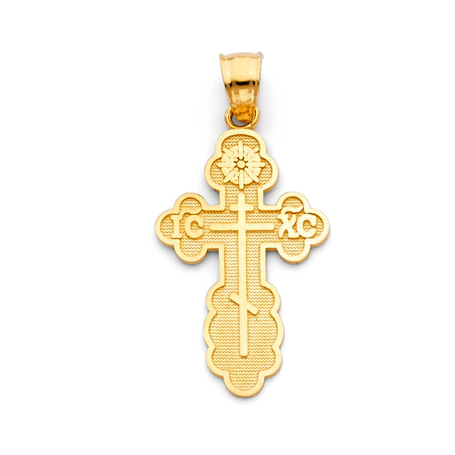 14K Yellow Gold Orthodox Cross Pendant