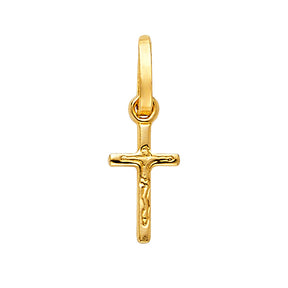 14K Yellow Gold Crucifix Design Cross Pendant