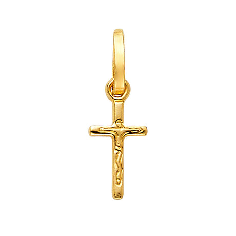 14K Yellow Gold Crucifix Design Cross Pendant