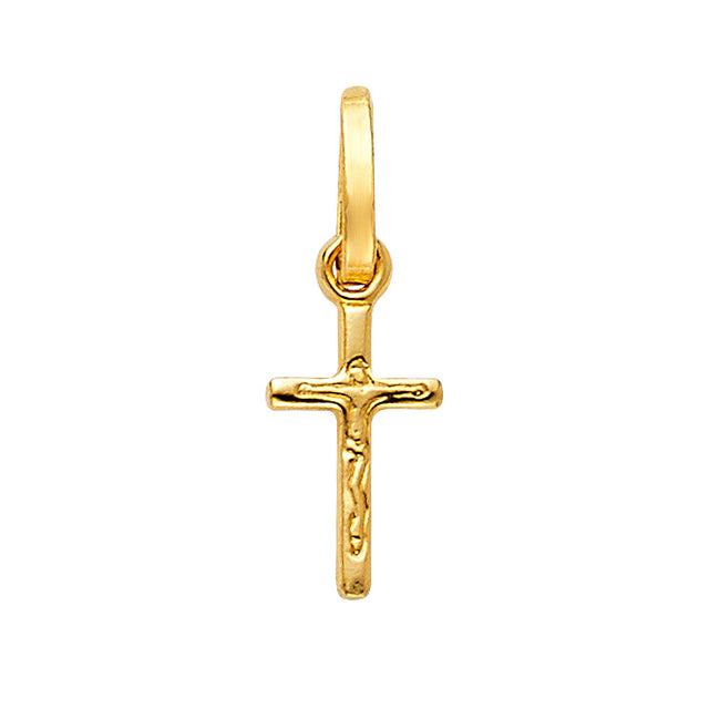 14K Yellow Gold Crucifix Design Cross Pendant