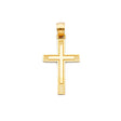 14K White Gold Framed Latin Cross Pendant on white background - Italian Fashions