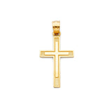 14K White Gold Framed Latin Cross Pendant on white background - Italian Fashions
