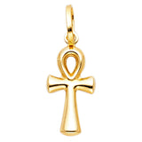 14K Gold Ankh Cross Pendant