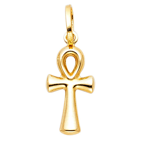 14K Gold Ankh Cross Pendant