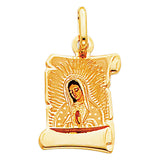 14K Yellow Gold Virgen De Guadalupe Pendant