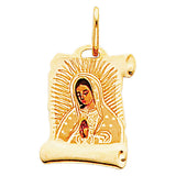 14K Yellow Gold Virgen De Guadalupe Pendant