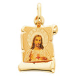 14K Yellow Gold Sacred Heart of Jesus Pendant
