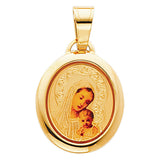 14K Yellow Gold Our Lady of Mt Carmel Pen Pendant