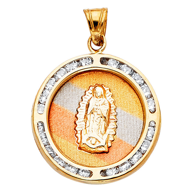 14K Gold Virgin de Guadalupe Pendant