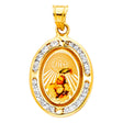 14K Yellow Gold CZ Baptism Pendant