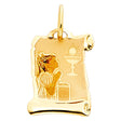 14K Yellow Gold First Communion Girl Pendant