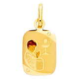14K Yellow Gold First Communion Boy Pendant