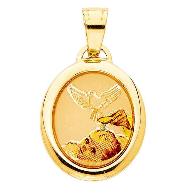 14K Yellow Gold Baptism Pendant