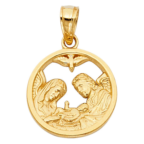 14K Yellow Gold Baptism Cut-Out Pendant