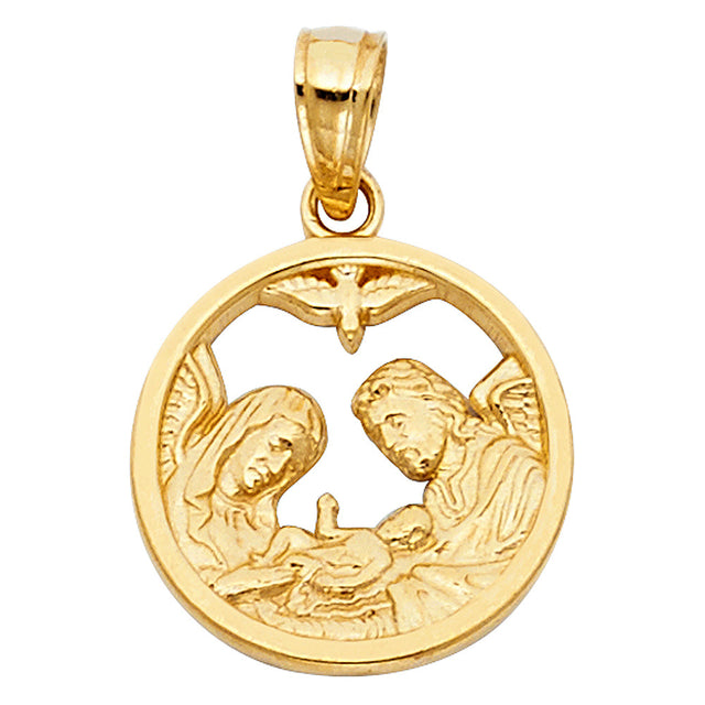 14K Yellow Gold Baptism Cut-Out Pendant