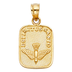 14K Yellow Gold Espíritu Santo Dove Pendant