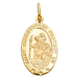 14K Yellow Gold Saint Christopher Oval Medal