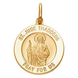 14K Yellow Gold Saint Jude Round Medal