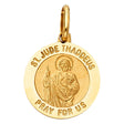14K Yellow Gold Diamond-Cut Saint Jude Thaddeus Medal