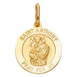 14K Yellow Gold Saint Anthony Pendant