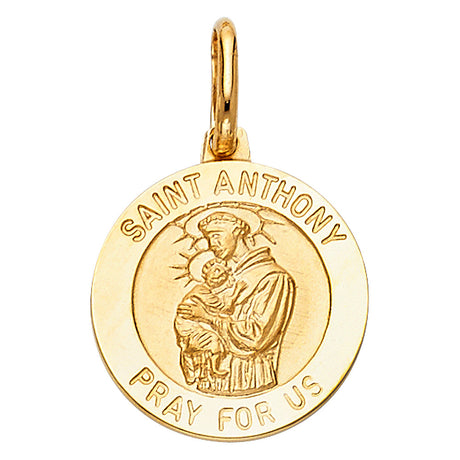14K Yellow Gold Saint Anthony Pendant