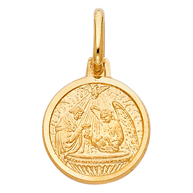 14K Yellow Gold Baptism Medal — Small