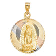 14K Tricolor Gold Religious Stamp Pendant