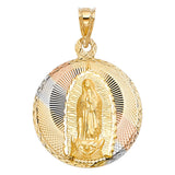 14K Tricolor Gold Religious Stamp Pendant