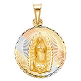 14K Tricolor Gold Guadalupe Medal — Extra Large