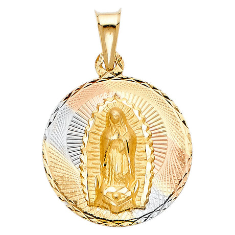 14K Tricolor Gold Guadalupe Medal — Extra Large