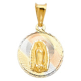 14K Tricolor Gold Guadalupe Medal — Large