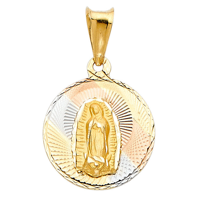 14K Tricolor Gold Guadalupe Medal — Large