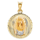 14K Two-Tone Gold Our Lady of Guadalupe Medal Pendant, large — Italian Fashions