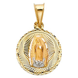 14K Two-Tone Gold Our Lady of Guadalupe Medal Pendant, medium — Italian Fashions
