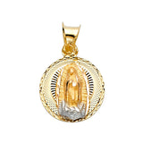 14K Two-Tone Gold Our Lady of Guadalupe Medal Pendant, small — Italian Fashions