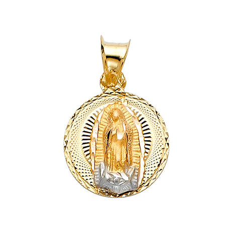 14K Two-Tone Gold Our Lady of Guadalupe Medal Pendant, small — Italian Fashions